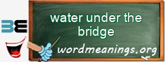 WordMeaning blackboard for water under the bridge